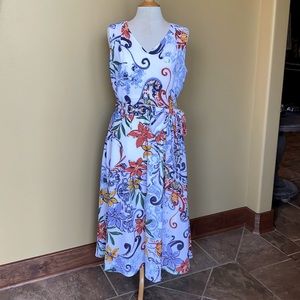 Tahari Sleeveless Floral Dress Size 10